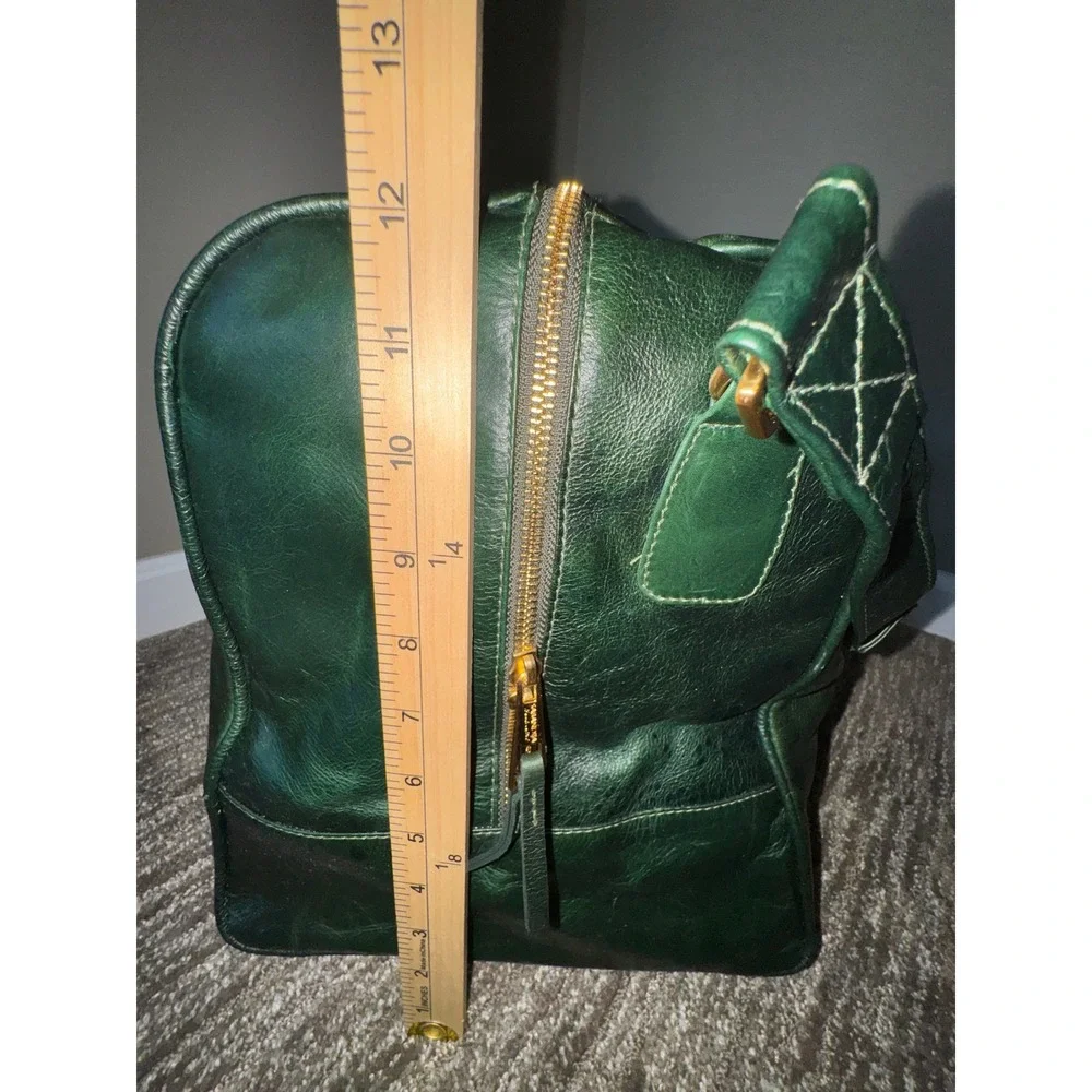 Sabandija Leather Hunter Green Weekender Duffle Tote Bag Phone Holder Set Lux
